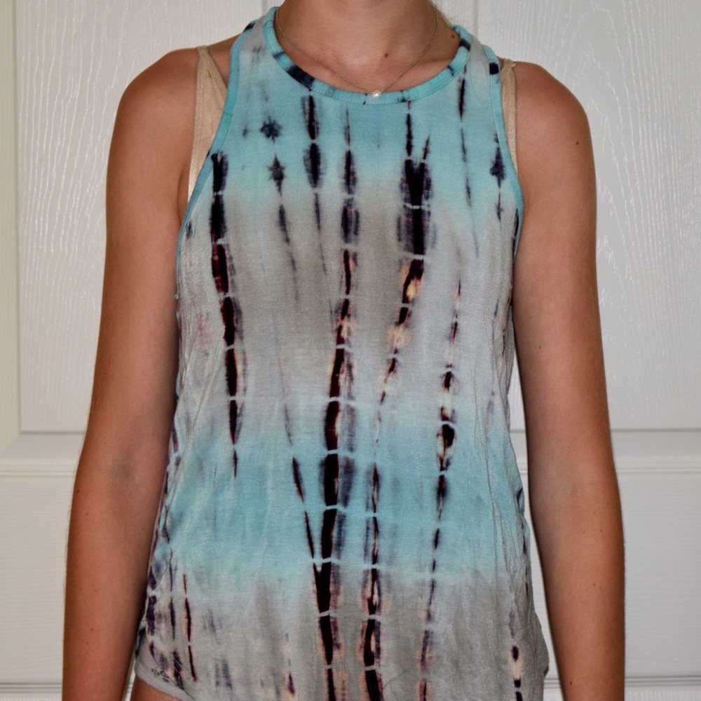 Turquoise Tied Dyed Tank